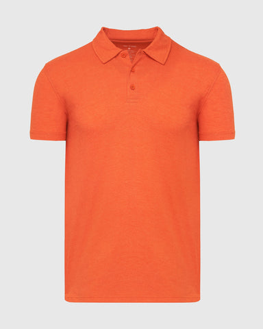 Burnt Orange Heather Short Sleeve Polo
