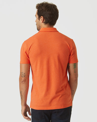 Burnt Orange Heather Short Sleeve Polo