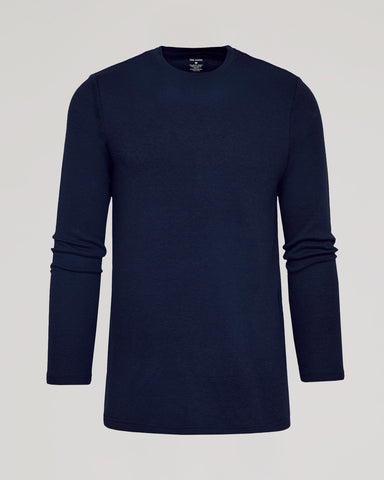 Navy Long Sleeve Tall Waffle Crew